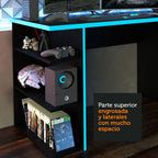 Escritorio Gamer 136 cm Negro/Azul Madesa