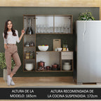 Cocina Compacta 120 cm 4 Puertas y 2 Cajónes Marrón/Crema Easy Madesa