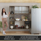 Cocina Compacta 120 cm 4 Puertas y 2 Cajónes Marrón/Negro Easy Madesa