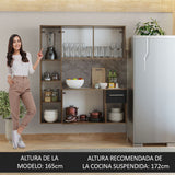Cocina Compacta 120cm Marrón/Negro Easy