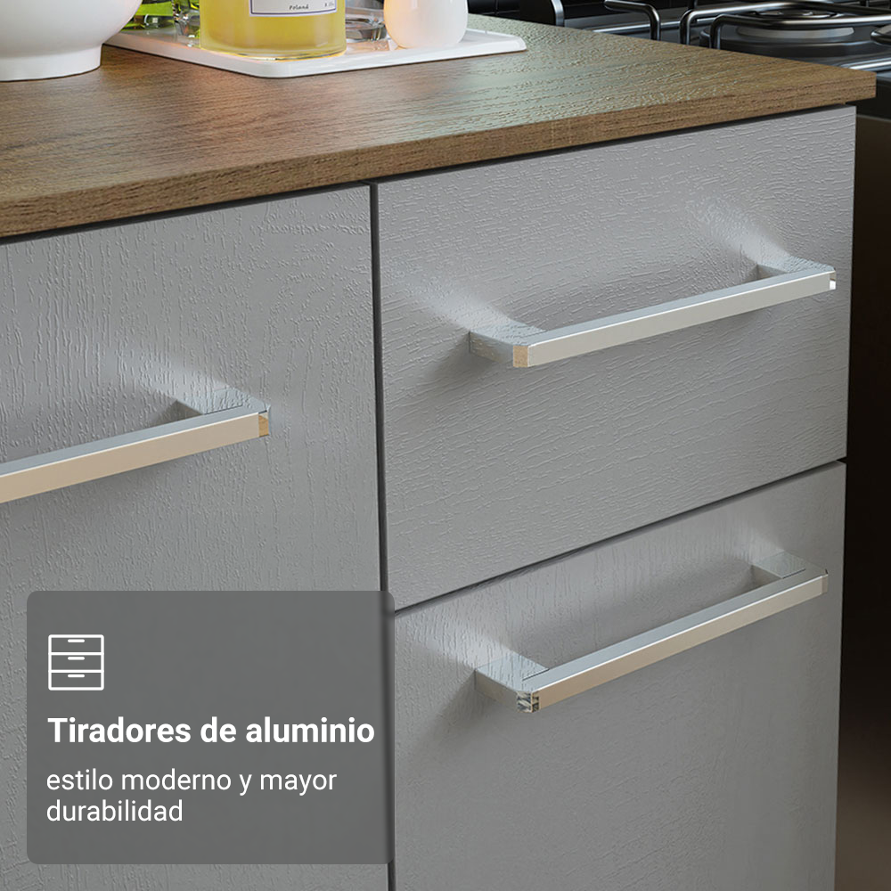 Combo completo de Cocina 120cm Marrón/Gris Easy