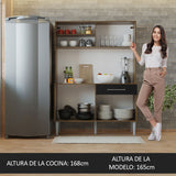 Cocina Compacta 120cm Marrón/Negro Life