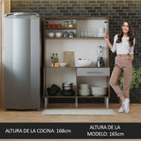 Combo completo de Cocina 120cm Marrón/Gris Life