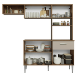 Cocina Compacta 196 cm Aura Marrón/Crema