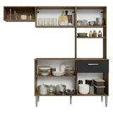 Cocina Compacta 196 cm Aura Marrón/Negro