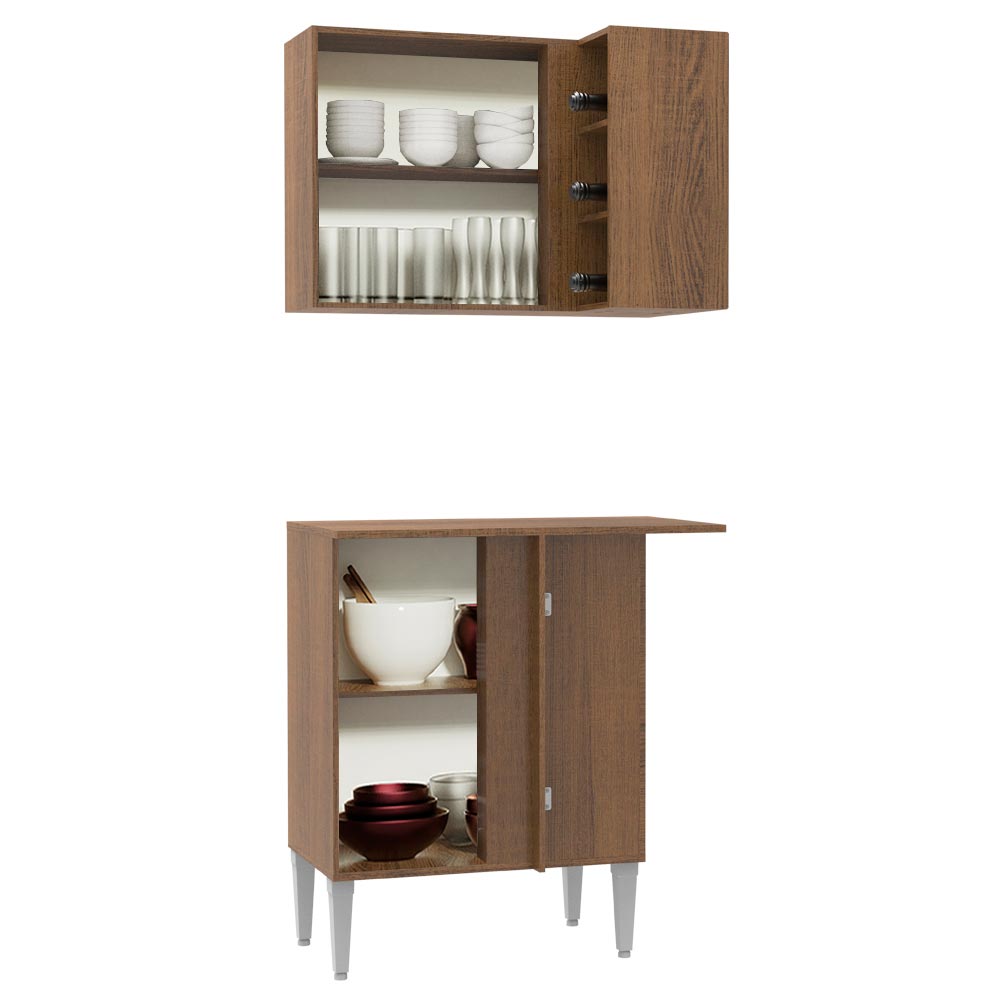 Kit Esquinero 2 Puertas Emilly Marrón