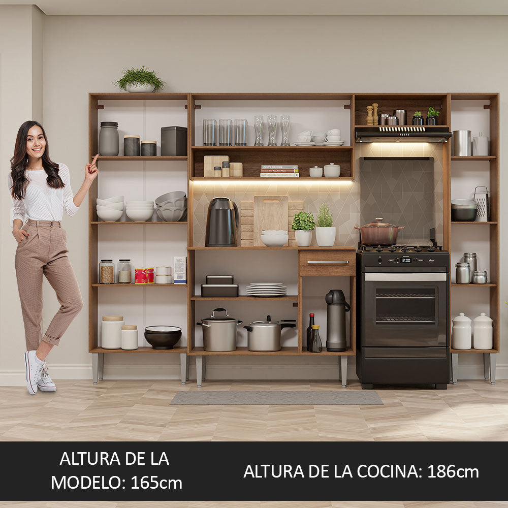 Combo completo de Cocina Emilly Hit 261cm Marrón