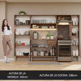 Combo completo de Cocina Emilly Hit 261cm Marrón/Blanco