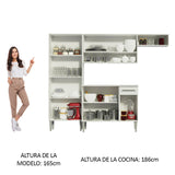 Combo completo de Cocina 229 cm 1 Cajón 9 Puertas Emilly Blanco