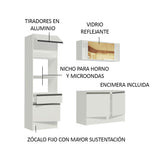 Combo completo de Cocina 180 cm 1 Cajón 6 Puertas Diamante Blanco