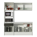 Cocina Compacta 180 cm Blanco/Negro Topazio Madesa 86