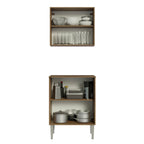 Kit Bajo Mesada y Armario 64 cm 4 Puertas Marrón Emilly Madesa