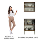 Kit Alacena y Bajo Mesada 64 cm 4 Puertas Marrón/Gris Emilly Madesa