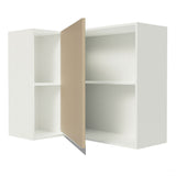 Alacena Cocina Esquinera 100% MDF con Porta Botellas Blanco/Crema Smart Madesa