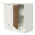 Bajo Mesada Esquinera 87 cm x 50 cm 100% MDF 1 Puerta Blanco/Marrón Smart Madesa