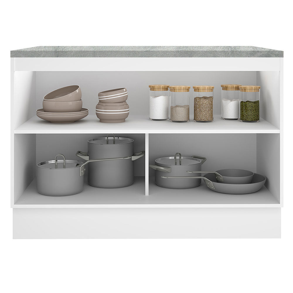 Bajo Mesada Cocina 120 x 60 cm 2 Puertas (Con mesada) Blanco Agata Madesa