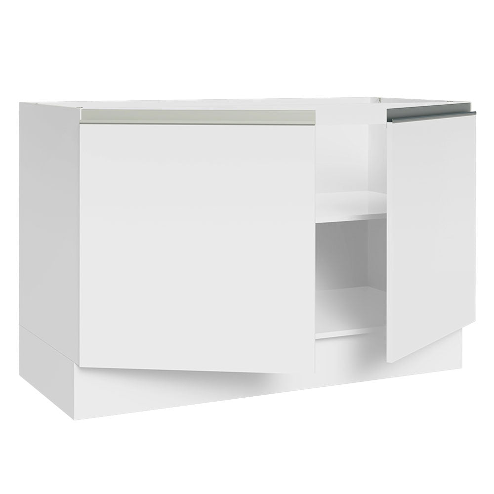 Bajo Mesada Cocina 120 x 60 cm 2 Puertas (Sin Mesada) Blanco Glamy Madesa