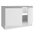 Bajo Mesada 120 x 60 cm 2 Puertas (Con Mesada) Blanco Glamy Madesa