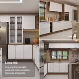 Bajo Mesada de Cocina 120 x 60 cm 2 Puertas (con Mesada) Marrón/Blanco Vik Madesa