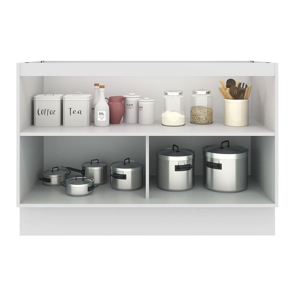 Bajo Mesada Cocina 120 x 60 cm 2 Puertas (Sin Mesada) Blanco/Negro Agata Madesa