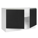 Bajo Mesada Cocina 120 x 60 cm 2 Puertas (Sin Mesada) Blanco/Negro Glamy Madesa