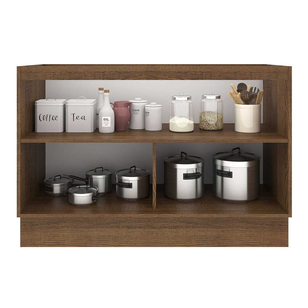 Bajo Mesada Cocina 120 x 60 cm 2 Puertas (Con Mesada) Marrón/Crema Agata Madesa