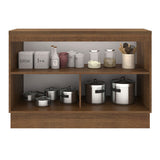 Bajo Mesada Cocina 120 x 60 cm 2 Puertas (Con Mesada) Marrón/Negro Agata Madesa