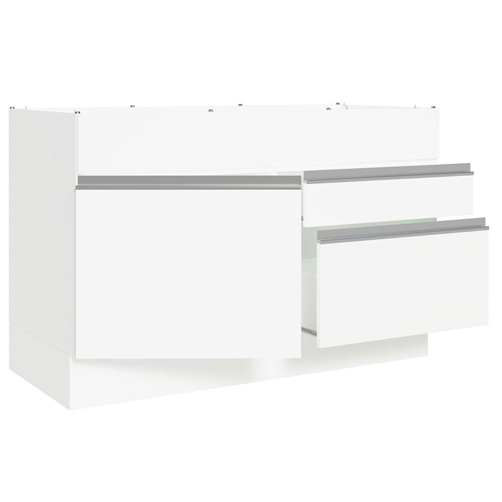 Bajo Mesada Cocina 120 x 60 cm 1 Puerta 2 Cajones Blanco (Sin Mesada) Glamy Madesa