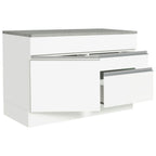 Bajo Mesada 120 x 60 cm 1 Puerta 2 Cajones (Con Mesada) Blanco Glamy Madesa