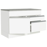 Bajo Mesada Cocina 120 x 60 cm 1 Puerta 2 Cajones Blanco (Con Mesada) Glamy Madesa