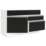Bajo Mesada Cocina 120 x 60 cm 1 Puerta 2 Cajones Blanco/Negro (Sin Mesada) Glamy Madesa
