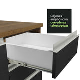 Bajo Mesada Cocina 120 x 60 cm 2 Puertas e 3 Cajones (Sin Mesada) Marrón/Negro Glamy Madesa