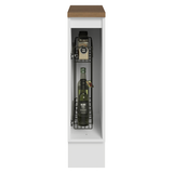 Especiero 20 cm X 60 cm, 1 puerta (Con Mesada), Blanco/Blanco Aterciopelado/Marrón Lux Madesa