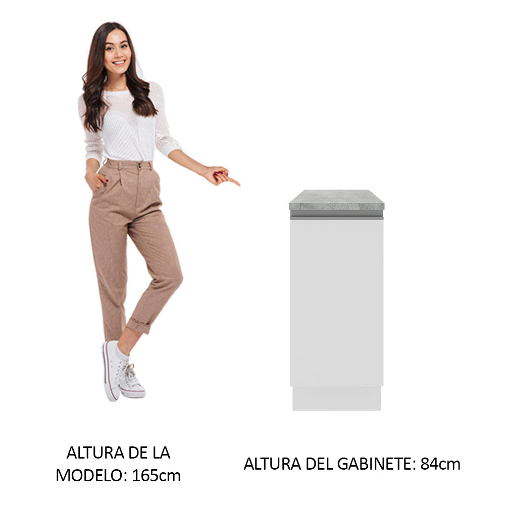 Bajo Mesada Madesa Glamy 35 x 60 cm 1 Puerta (Con Mesada) Blanco