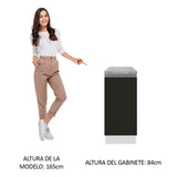 Bajo Mesada Madesa Glamy 35 x 60 cm 1 Puerta (Con Mesada) Blanco/Negro