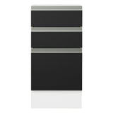 Bajo Mesada Cocina 40 x 60 cm 3 Cajones (Sin Mesada) Blanco/Negro Glamy Madesa