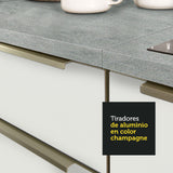 Bajo Mesada Lux 40 cm X 60cm 3 Cajones (Sin Mesada) Blanco/Blanco Aterciopelado Madesa
