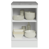 Bajo Mesada 50cm 1 Puerta (Con Mesada) Blanco/Gris Lux Madesa