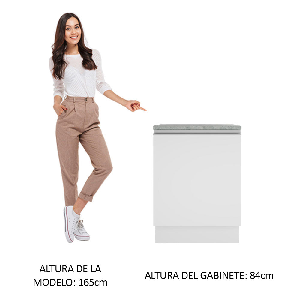 Bajo Mesada Madesa Glamy 60 x 60 cm 1 Puerta (Con Mesada) Blanco
