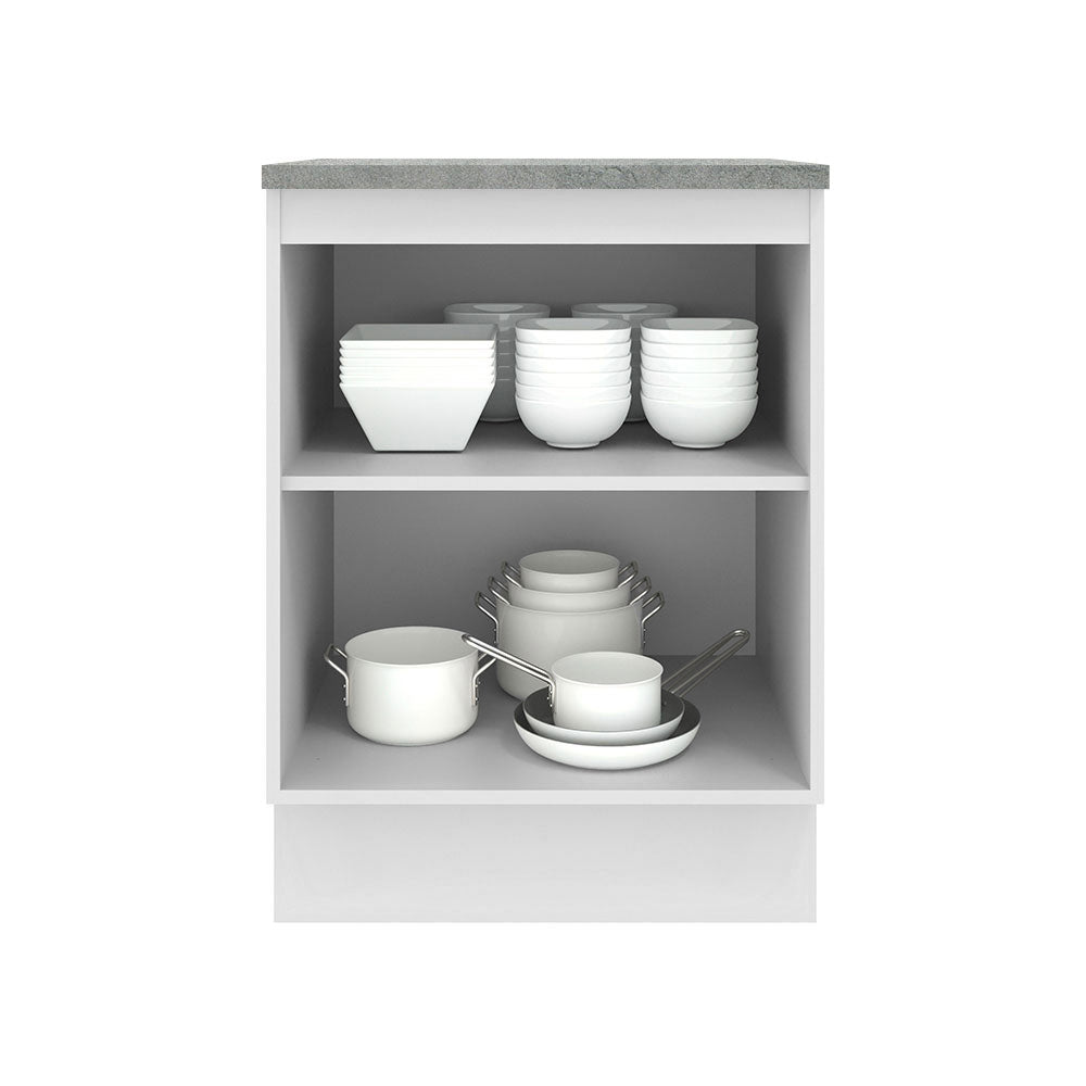 Bajo Mesada Cocina 60 x 60 cm 1 Puerta (Con Mesada) Blanco/Crema Agata Madesa
