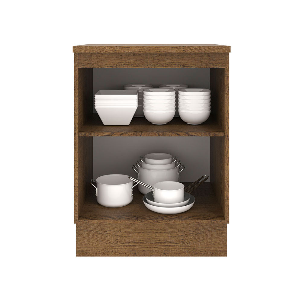 Bajo Mesada Cocina 60 x 60 cm 1 Puerta (Con Mesada) Marrón/Blanco Agata Madesa