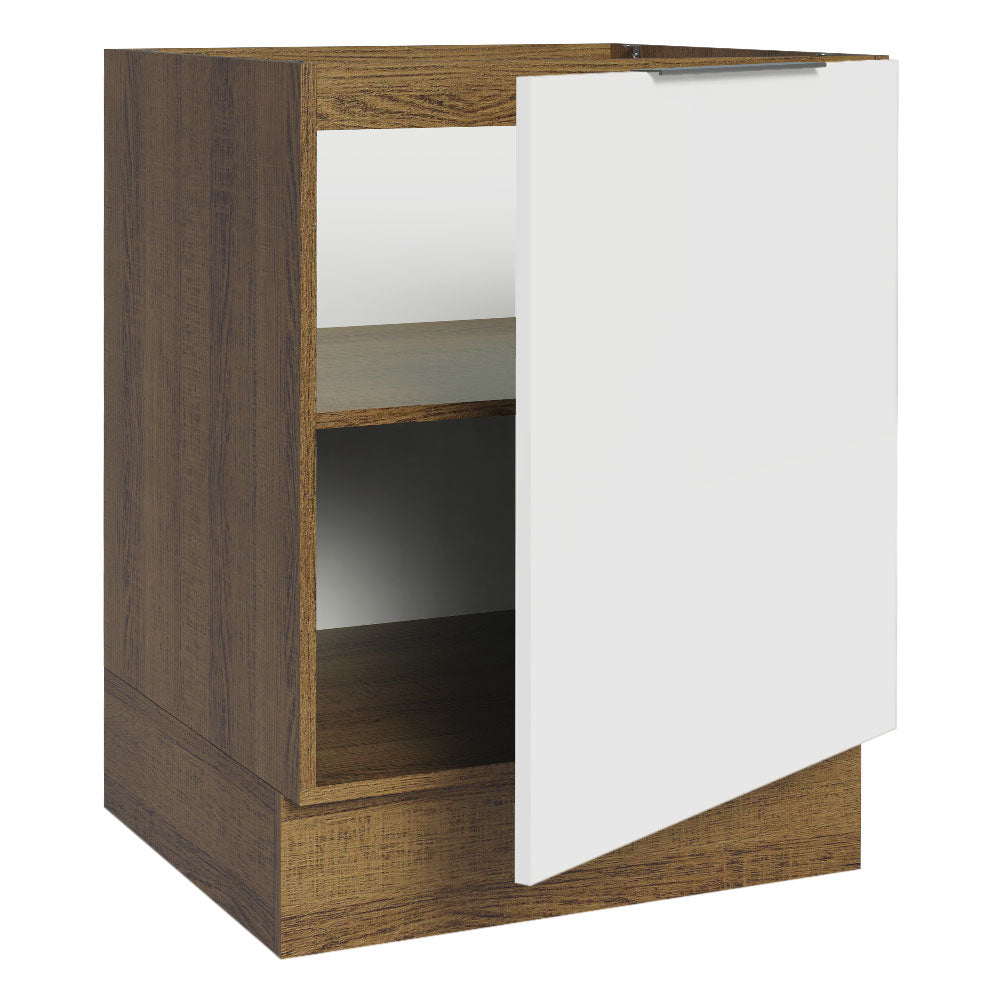 Bajo Mesada Cocina 60 x 60 cm 1 Puerta (Sin Mesada) Marrón/Blanco Stella Madesa
