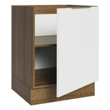 Bajo Mesada Cocina 60 x 60 cm 1 Puerta (Sin Mesada) Marrón/Blanco Stella Madesa