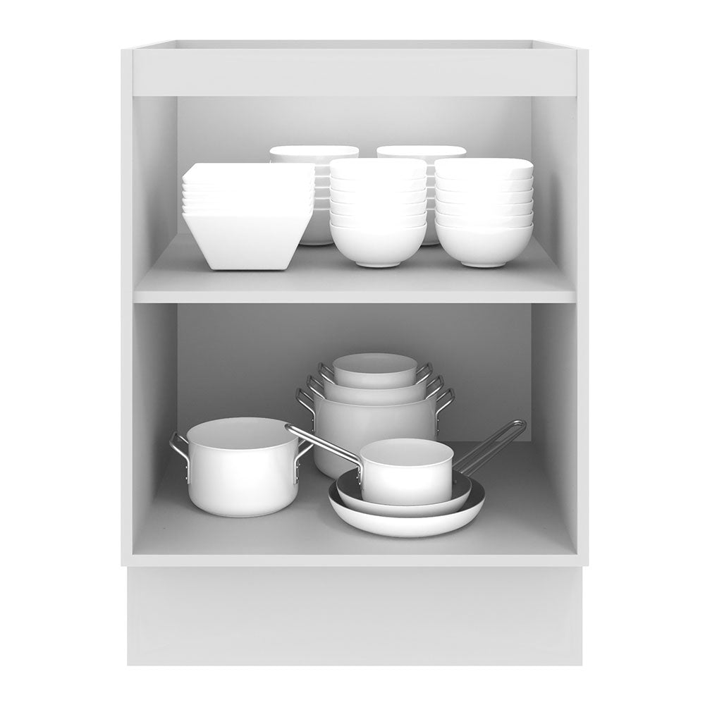Bajo Mesada Cocina 60 x 60 cm 1 Puerta (Sin Mesada) Blanco/Negro Agata Madesa