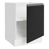Bajo Mesada Cocina 60 x 60 cm 1 Puerta (Sin Mesada) Blanco/Negro Glamy Madesa