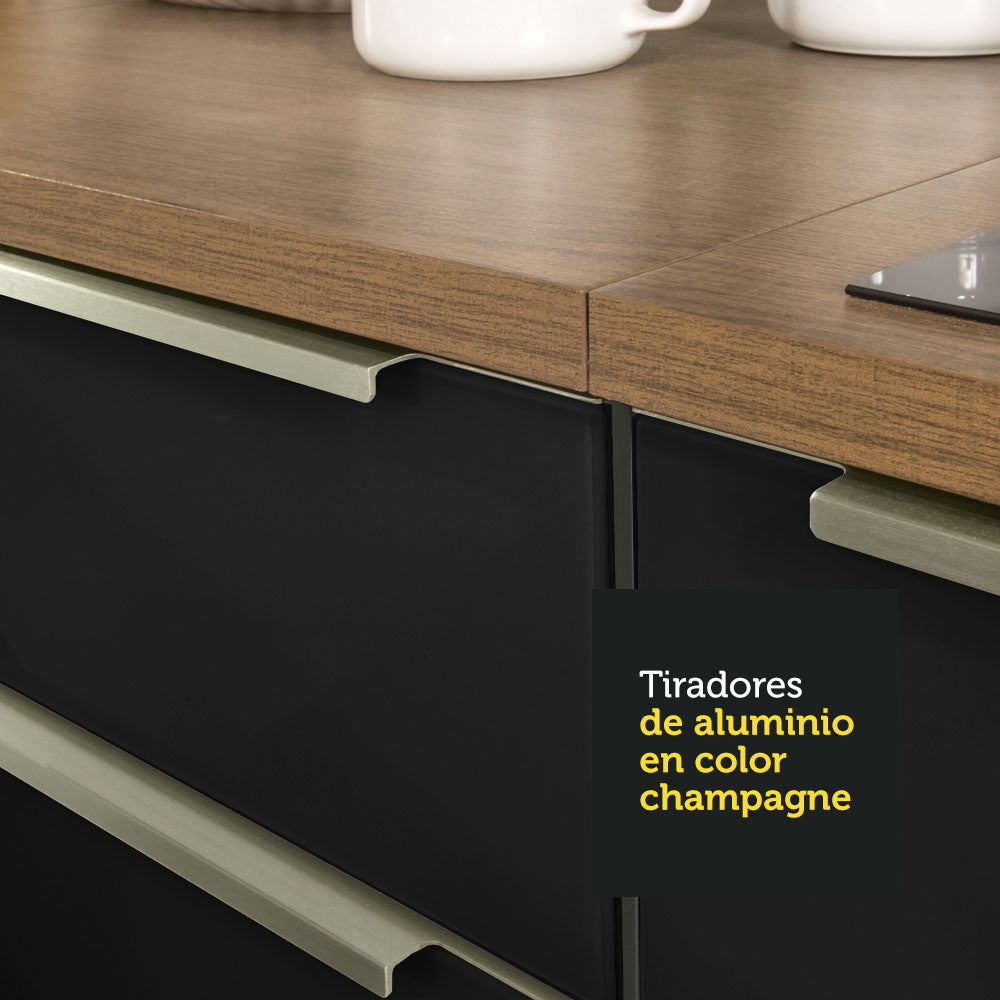 Bajo Mesada 60 cm x 60 cm, 1 Puerta Lux Marrón/Negro
