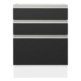 Bajo Mesada Cocina 60 x 60 cm 3 Cajones (Sin Mesada) Blanco/Negro Glamy Madesa