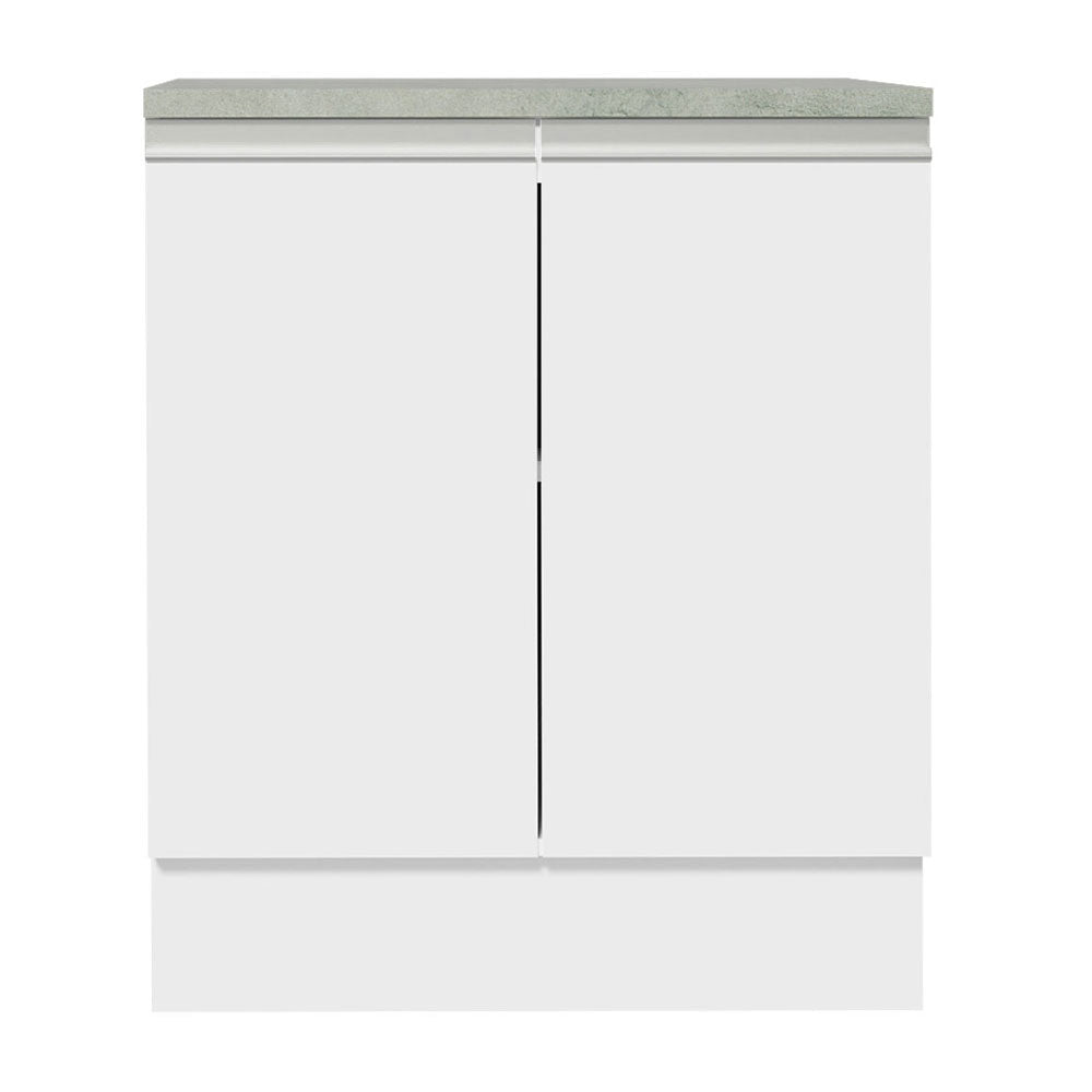 Bajo Mesada 70 x 60 cm 2 Puertas (Con Mesada) Blanco Glamy Madesa