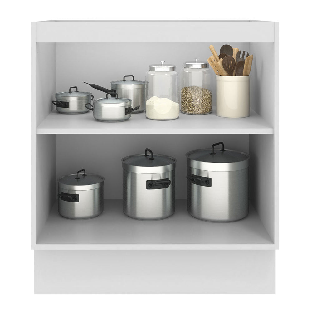 Bajo Mesada Cocina 70 x 60 cm 2 Puertas (Sin Mesada) Blanco/Crema Agata Madesa