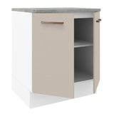 Bajo Mesada Cocina 70 x 60 cm 2 Puertas (Con Mesada) Blanco/Crema Agata Madesa